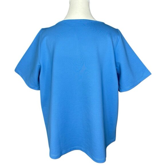 Betabrand Women’s NWT Tide Pool Boat Neck Short Sleeve Boxy Hi-Low Top L/C44 - Picture 4 of 12